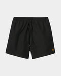 Lockwood Avenue Carhartt Chase black swim trunks with elasticated drawstring waist and embroidered logo on left leg
