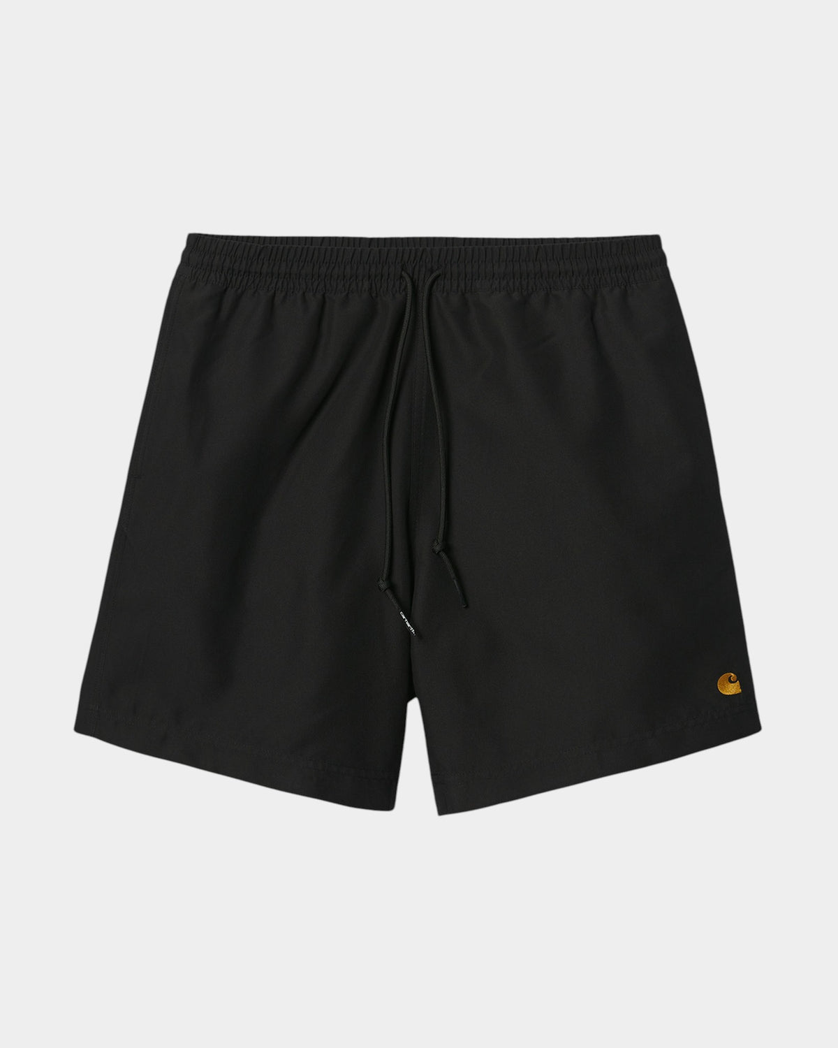Lockwood Avenue Carhartt Chase black swim trunks with elasticated drawstring waist and embroidered logo on left leg