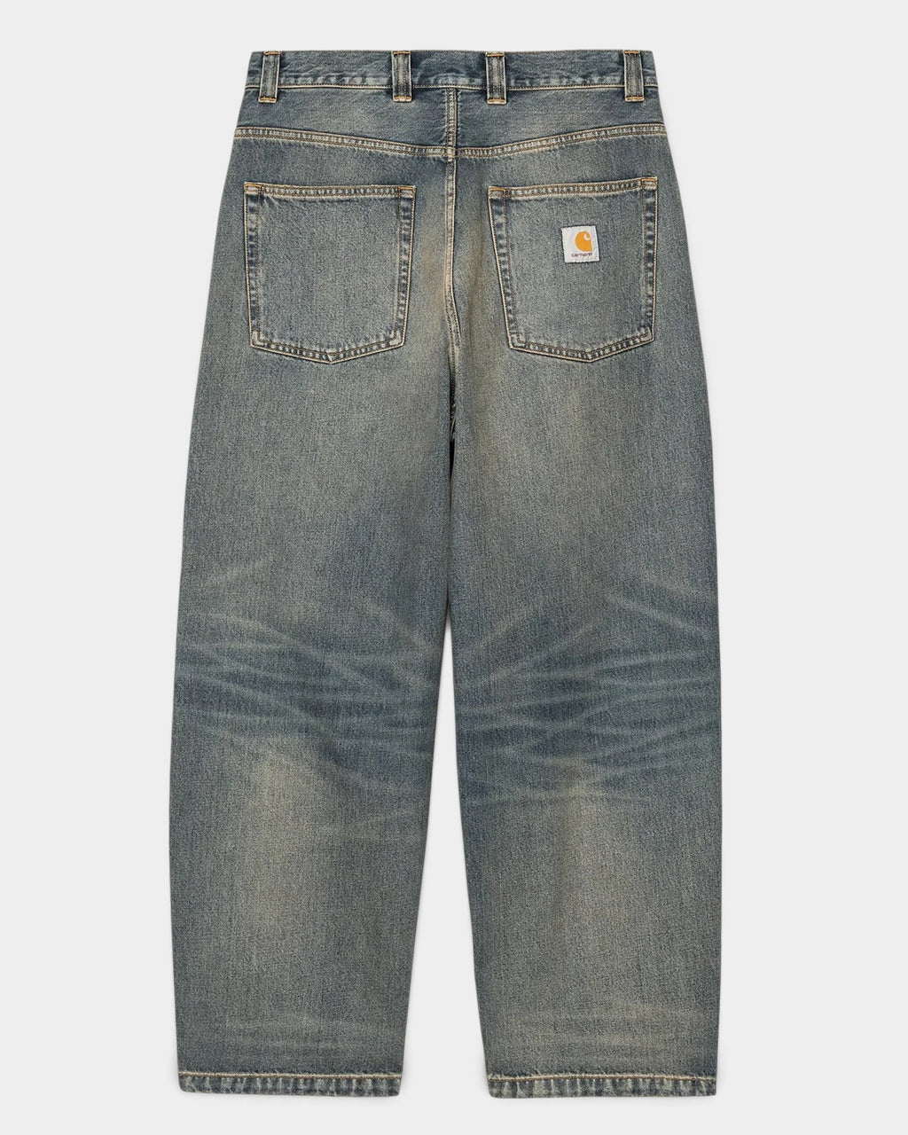 Lockwood Avenue Carhartt Brandon loose straight fit jeans in stone bleached denim with back square logo label