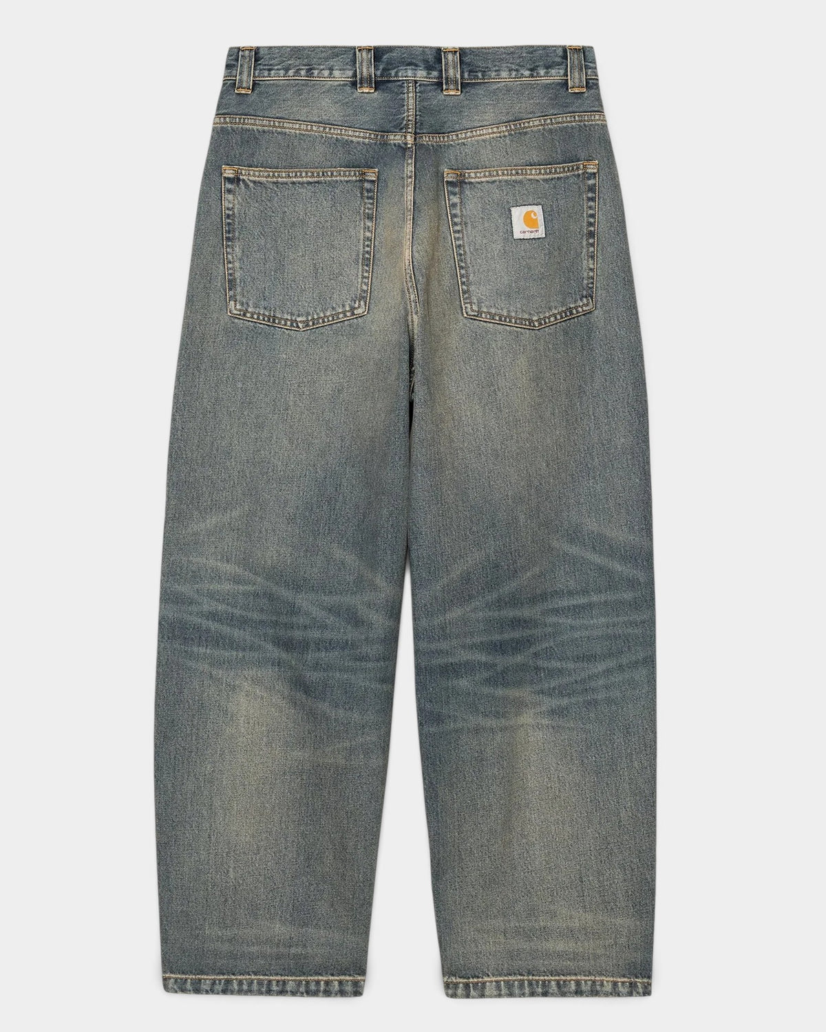 Lockwood Avenue Carhartt Brandon loose straight fit jeans in stone bleached denim with back square logo label