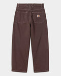 Lockwood Avenue Carhartt Brandon loose straight fit brown denim pants with back pockets and square logo label