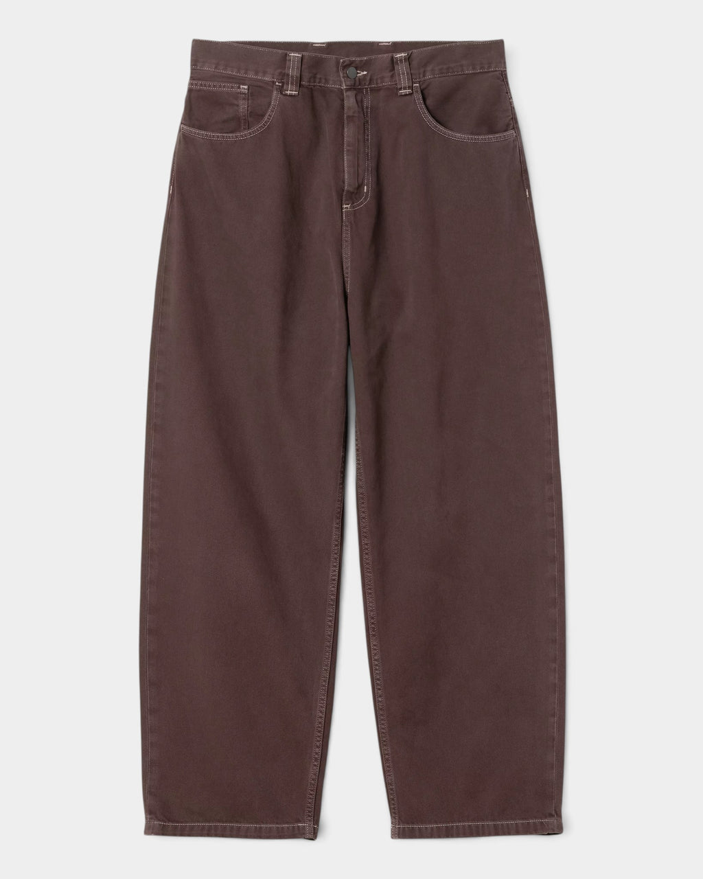 Lockwood Avenue Carhartt Brandon loose straight fit jeans in dark brown cotton denim with contrast stitching