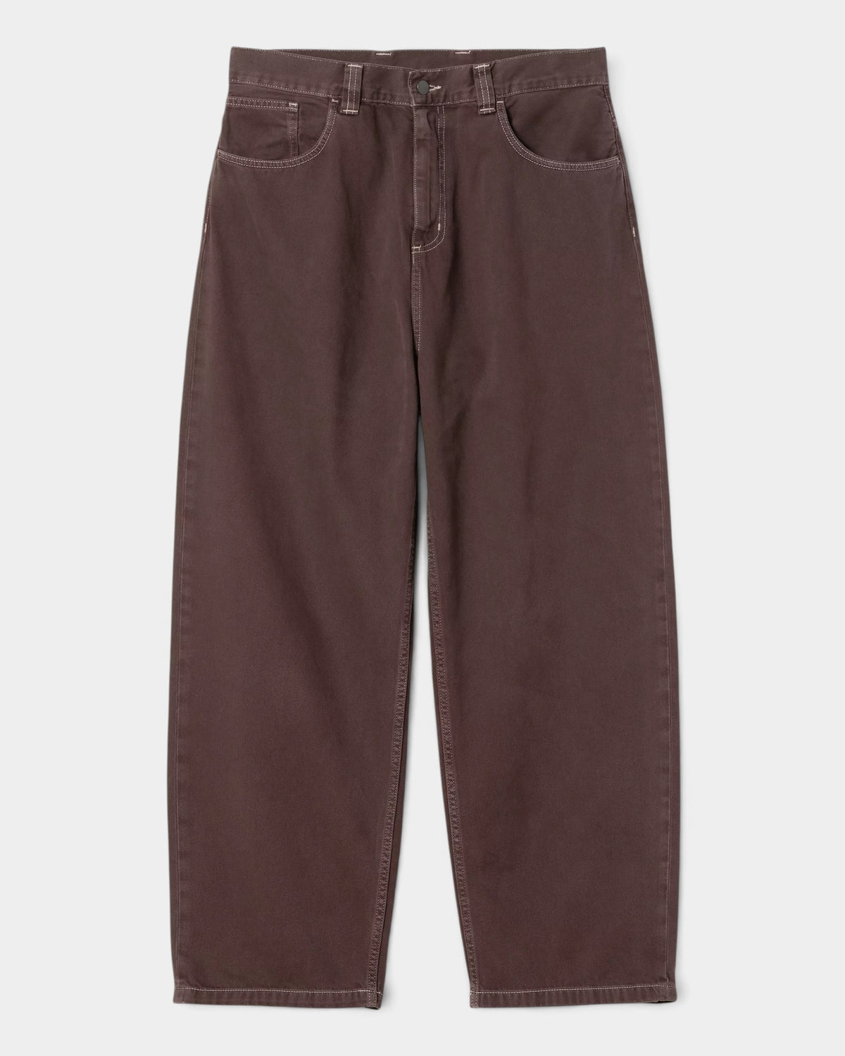 Lockwood Avenue Carhartt Brandon loose straight fit jeans in dark brown cotton denim with contrast stitching
