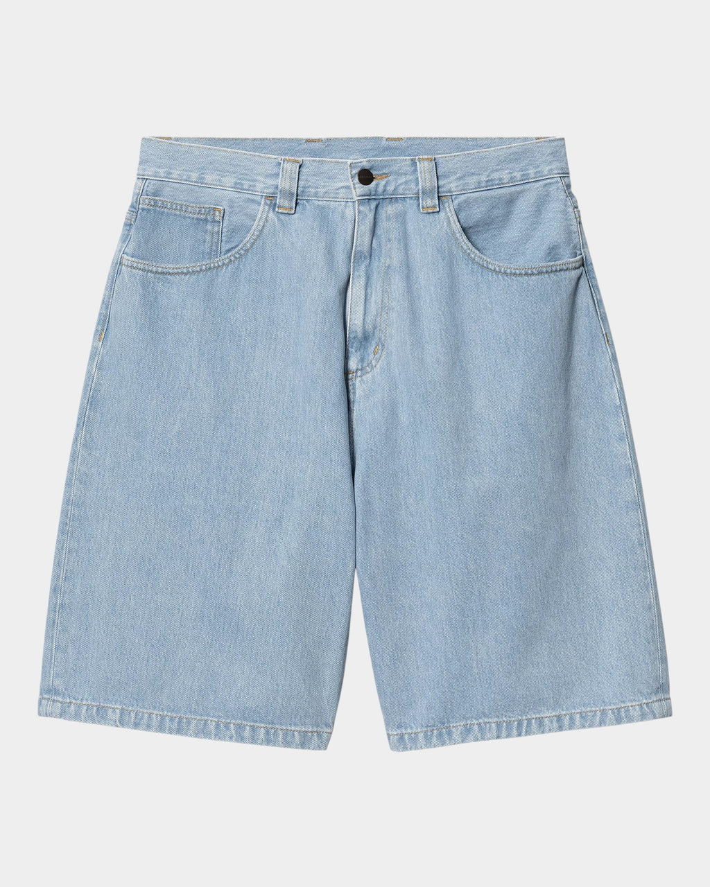 Lockwood Avenue Carhartt Brandon light blue stone-bleached denim shorts with a loose straight fit and five pockets.