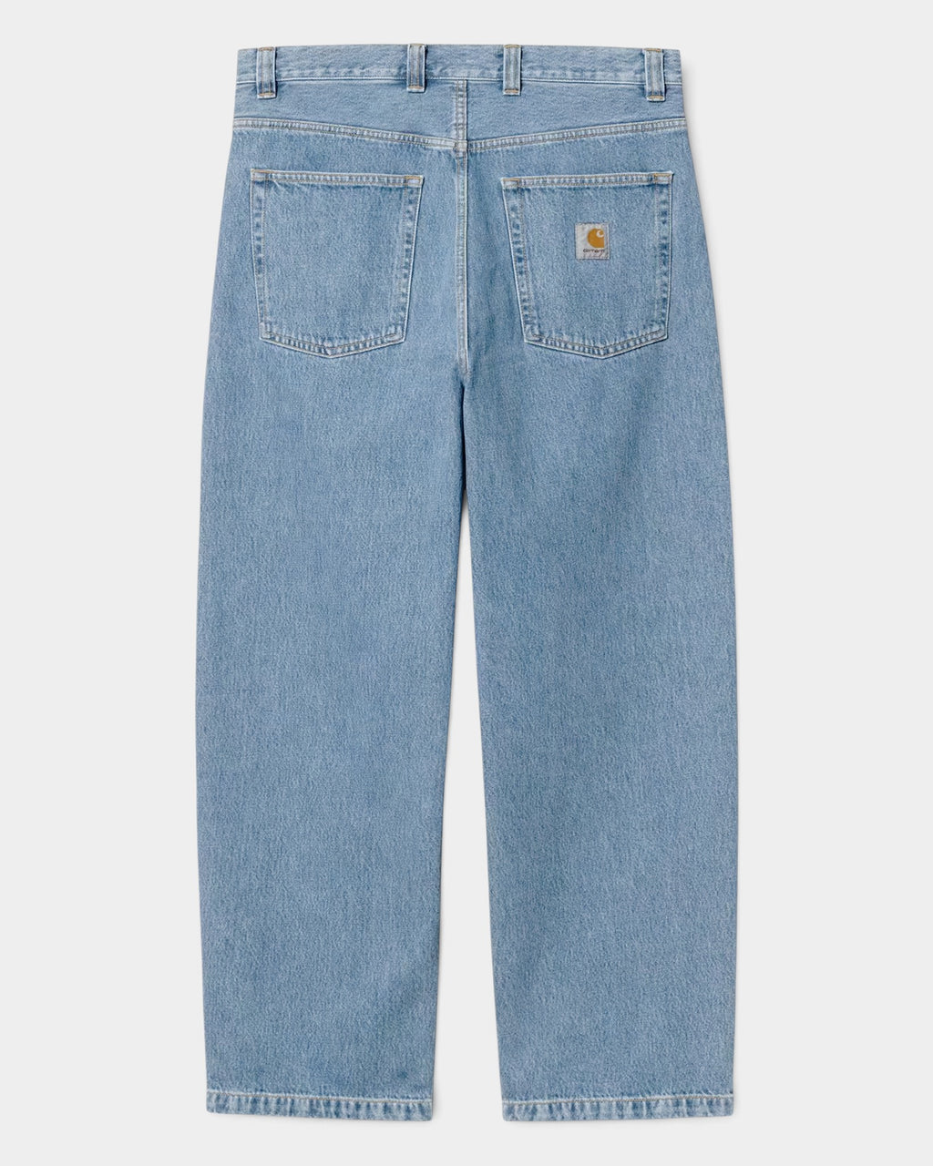 Lockwood Avenue Carhartt Brandon loose straight fit jeans in light stone-bleached denim with back square logo label.
