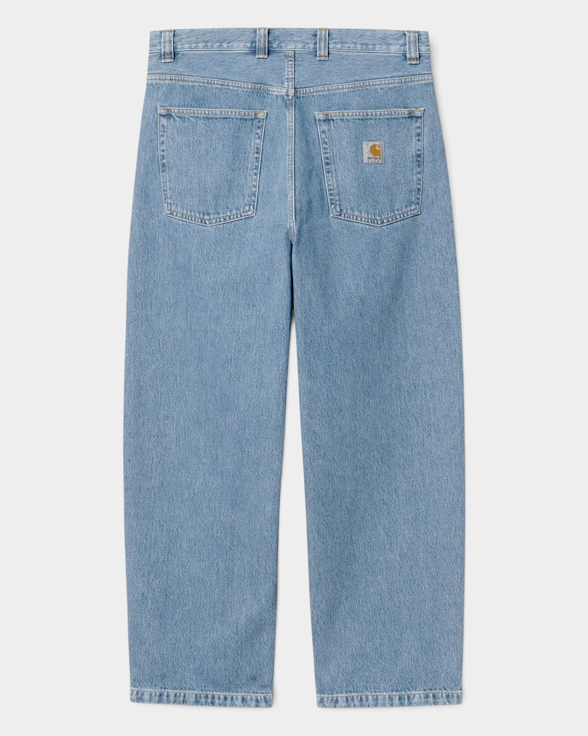Lockwood Avenue Carhartt Brandon loose straight fit jeans in light stone-bleached denim with back square logo label.