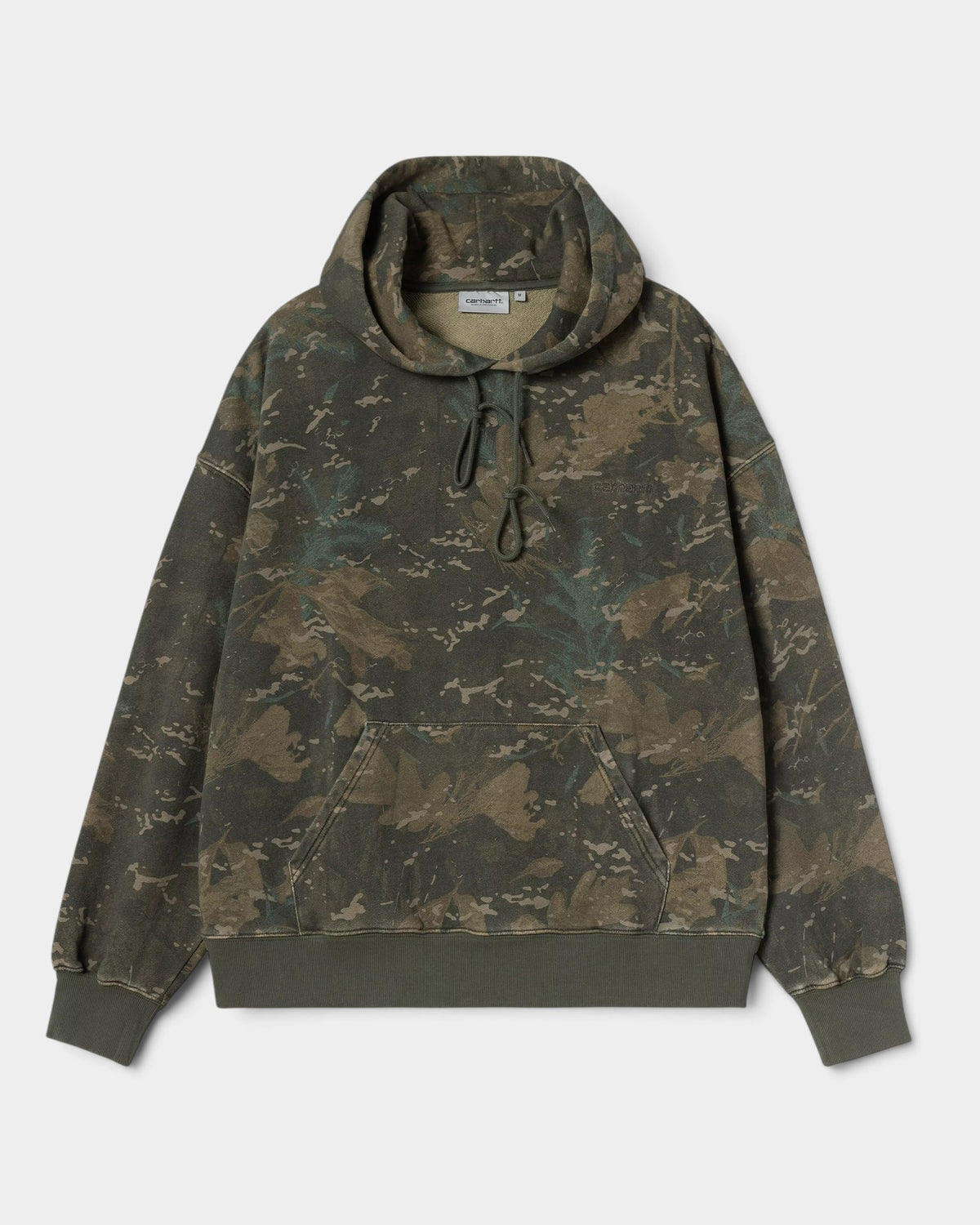 Lockwood Avenue Carhartt hooded sweatshirt in camouflage print heavyweight cotton with kangaroo pocket and script logo
