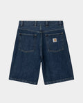 Lockwood Avenue Carhartt Brandon denim shorts in dark blue with a square logo patch on the back pocket