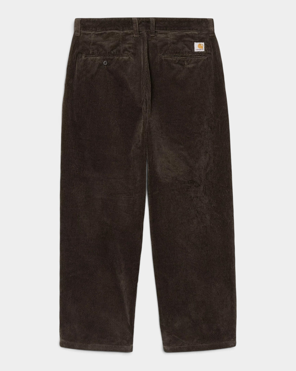 Lockwood Avenue Carhartt Evan dark brown corduroy trousers with back pockets and square logo label