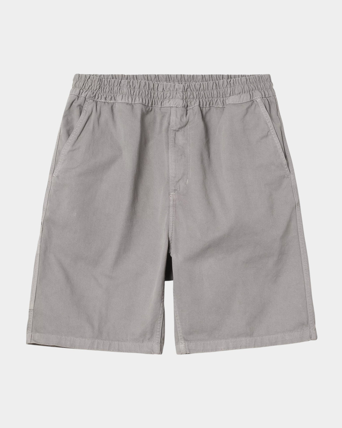 Lockwood Avenue Carhartt Flint shorts in grey organic cotton twill with an elasticated drawstring waist.