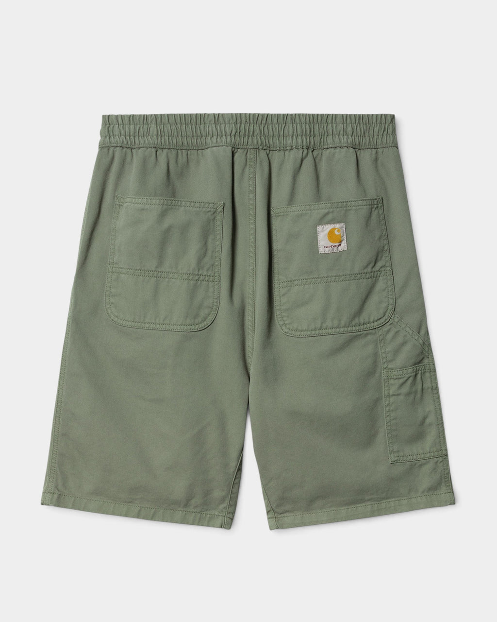 Lockwood Avenue Carhartt Flint organic cotton twill shorts in olive green with back pockets and square logo label