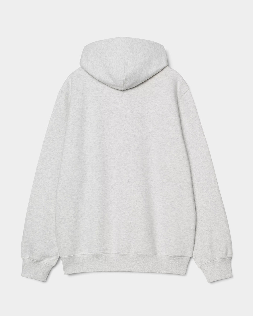 Back view of a grey heavyweight cotton loopback jersey hoodie from Lockwood Avenue by Carhartt WIP.