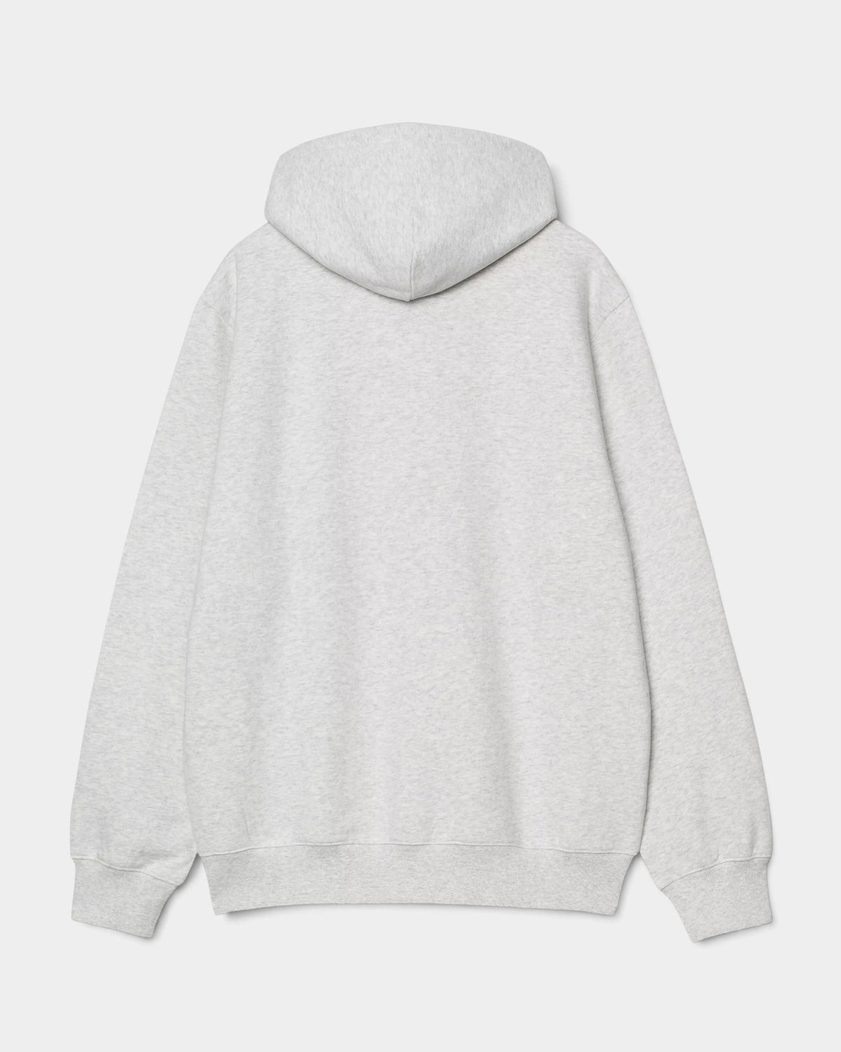 Back view of a grey heavyweight cotton loopback jersey hoodie from Lockwood Avenue by Carhartt WIP.