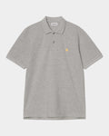 Lockwood Avenue Carhartt Chase Pique Polo in grey cotton with a two-button placket and embroidered logo on the chest.