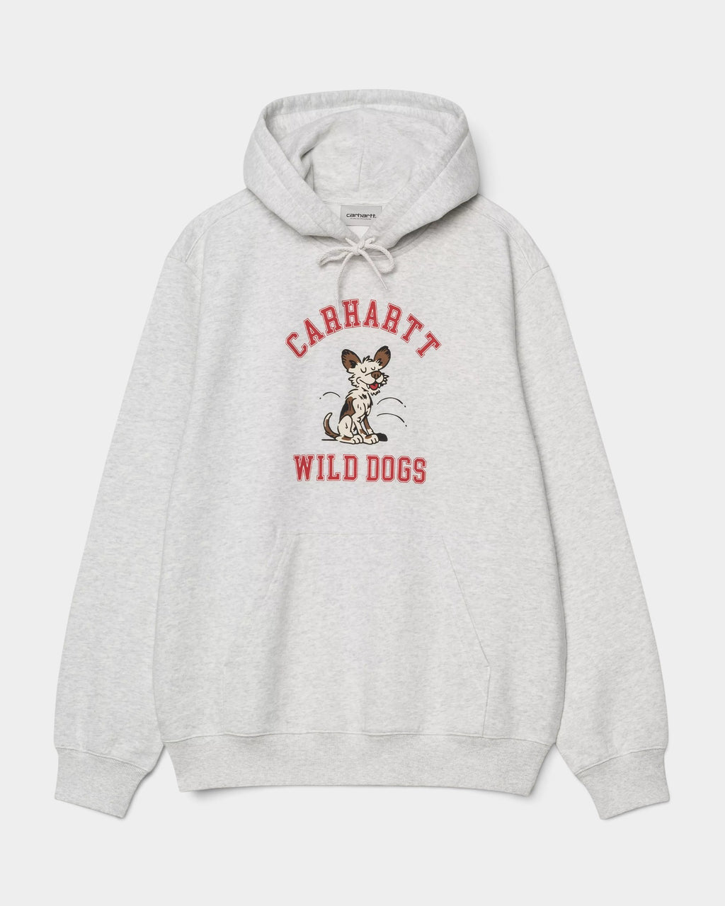 Lockwood Avenue Carhartt grey heavyweight cotton loopback hoodie with Wild Dog graphic print and kangaroo pocket