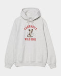 Lockwood Avenue Carhartt grey heavyweight cotton loopback hoodie with Wild Dog graphic print and kangaroo pocket