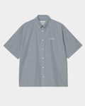 Lockwood Avenue Carhartt Groff short-sleeve shirt in blue yarn-dyed cotton poplin with a button-down collar.