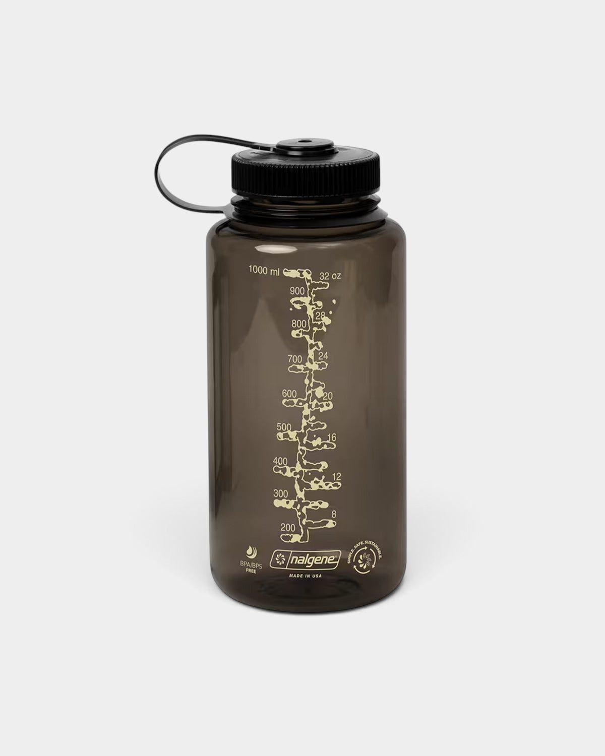 Lockwood Avenue Carhartt Helix 1L BPA-free Tritan water bottle in translucent grey with black screw-top cap