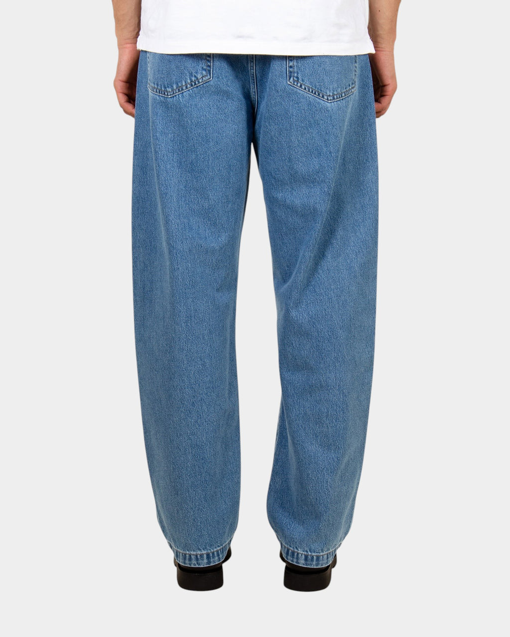 Lockwood Avenue Carhartt Landon stone-washed blue denim pants with a loose tapered fit and rear square label