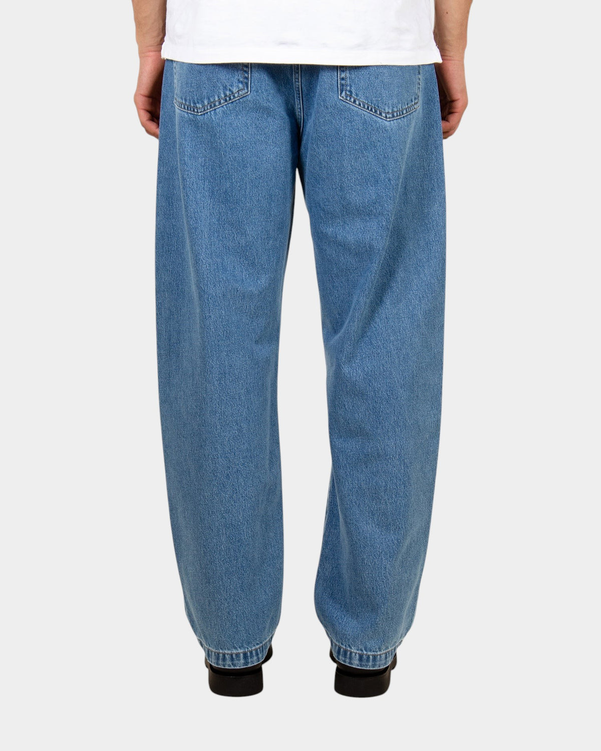 Lockwood Avenue Carhartt Landon stone-washed blue denim pants with a loose tapered fit and rear square label