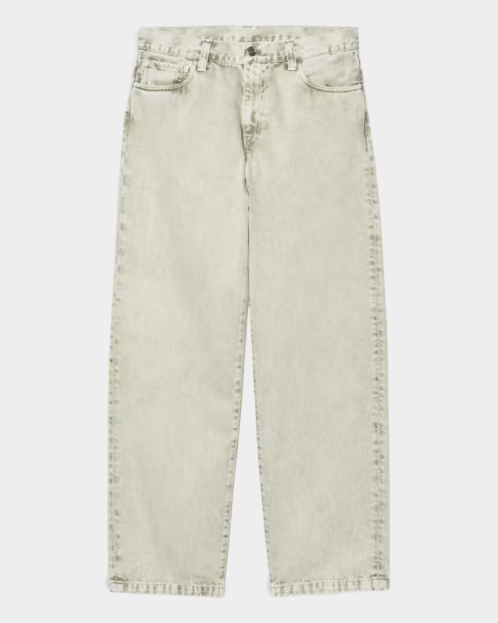 Lockwood Avenue Carhartt Landon stone-dyed heavyweight cotton denim pants in a loose tapered fit with five pockets.