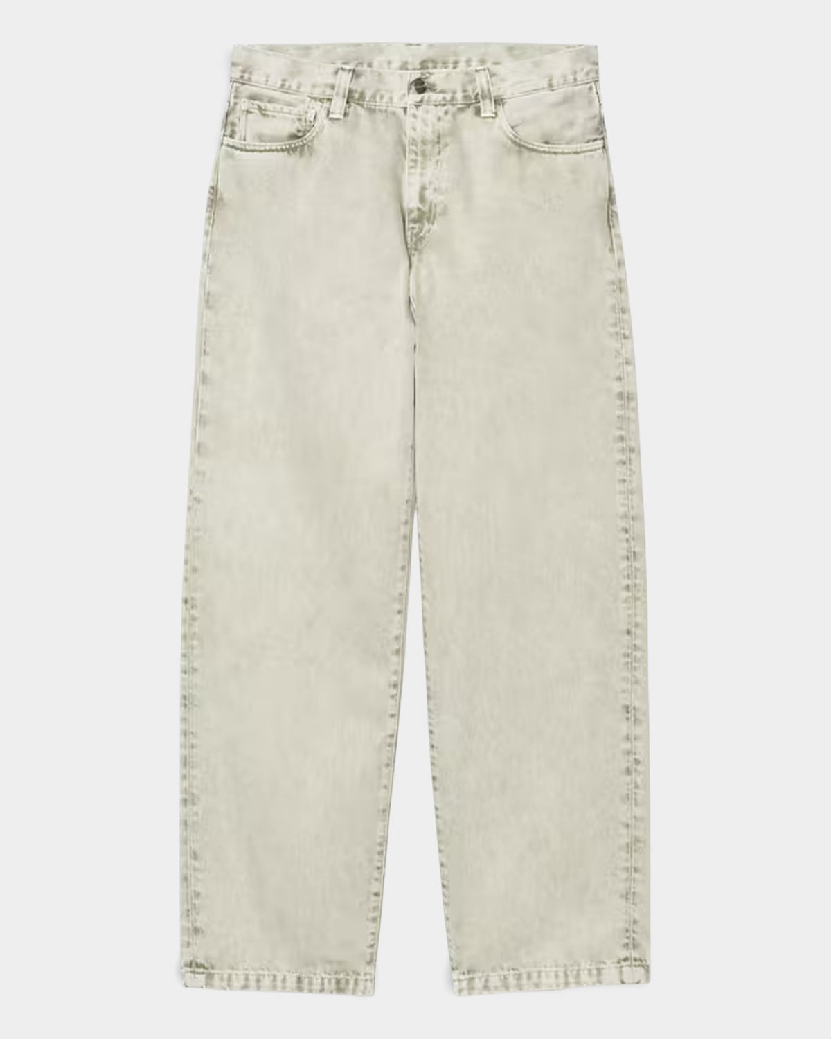 Lockwood Avenue Carhartt Landon stone-dyed heavyweight cotton denim pants in a loose tapered fit with five pockets.