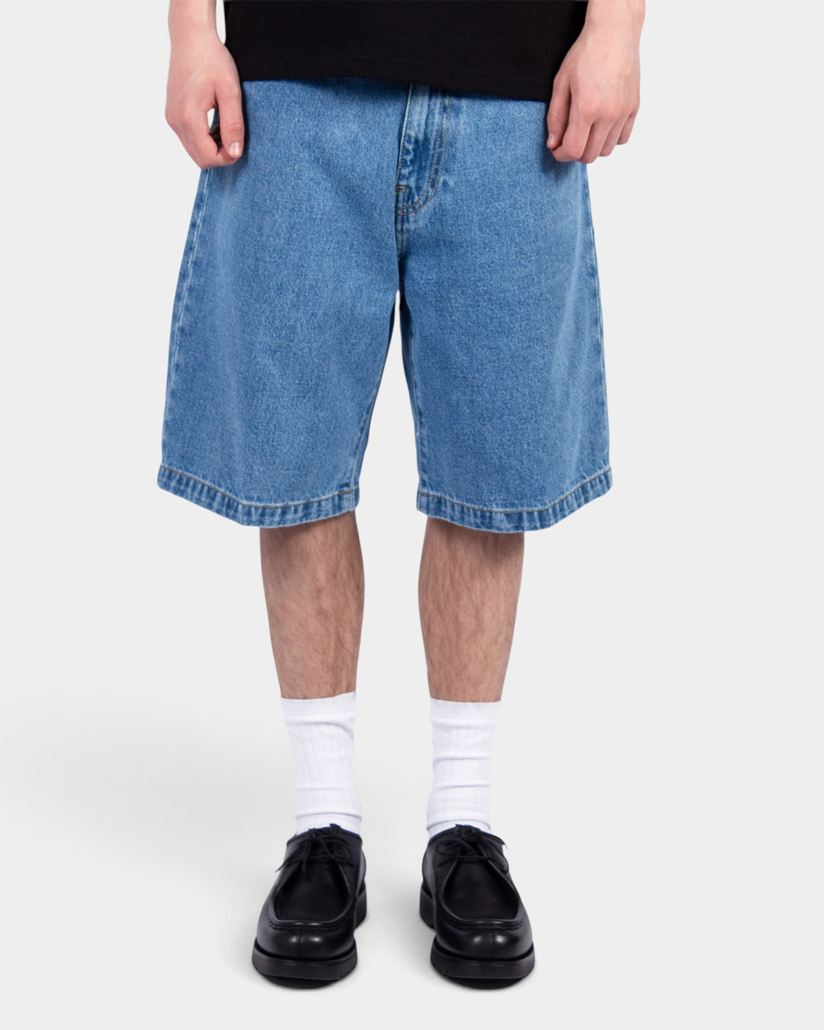 Lockwood Avenue Carhartt Landon loose fit denim shorts in faded mid-blue stone-washed cotton