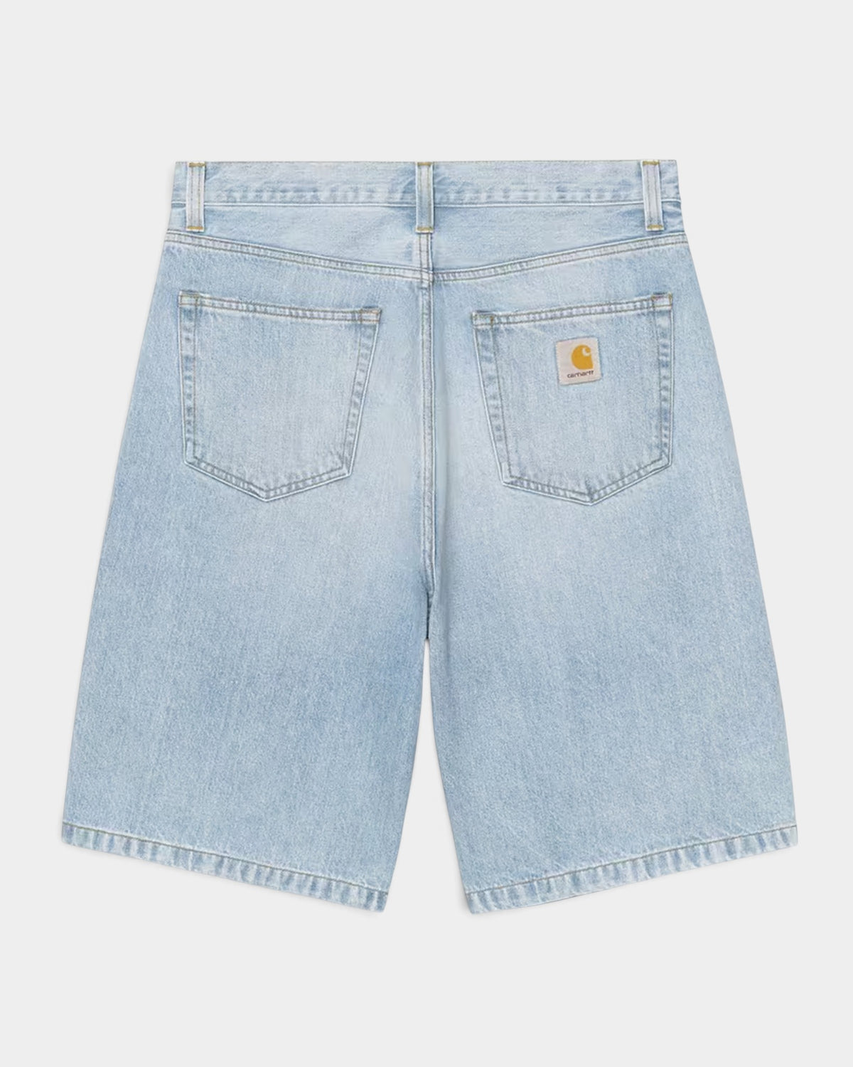 Lockwood Avenue Carhartt Landon light blue denim shorts featuring a classic five-pocket design and rear square label.