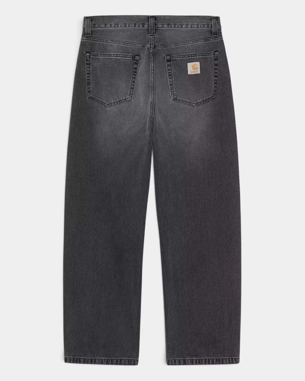 Lockwood Avenue Carhartt Landon pants in faded black bleached denim with back pockets and square logo patch