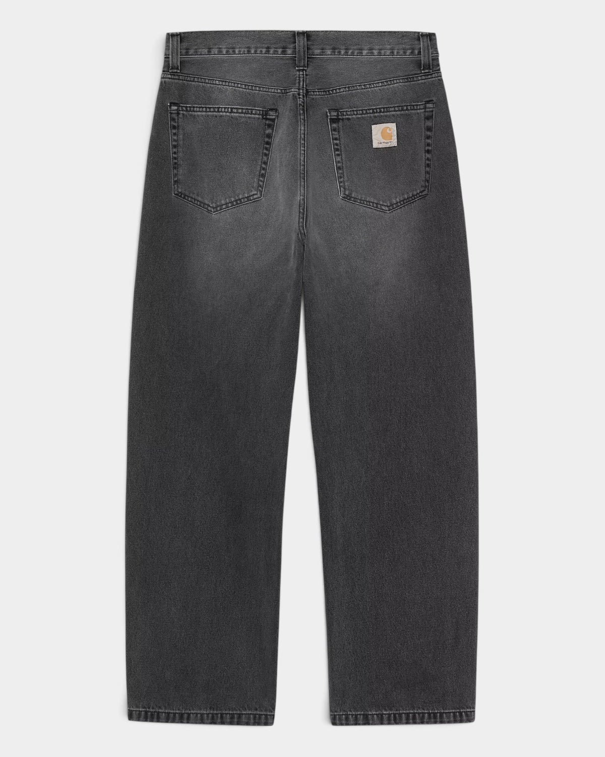 Lockwood Avenue Carhartt Landon pants in faded black bleached denim with back pockets and square logo patch