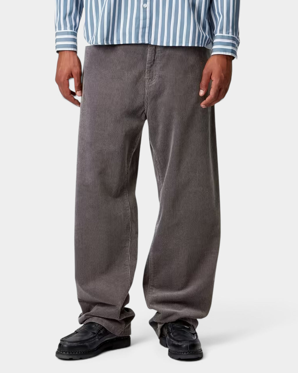 Lockwood Avenue Carhartt Landon pants in grey corduroy with a loose tapered fit and five-pocket design