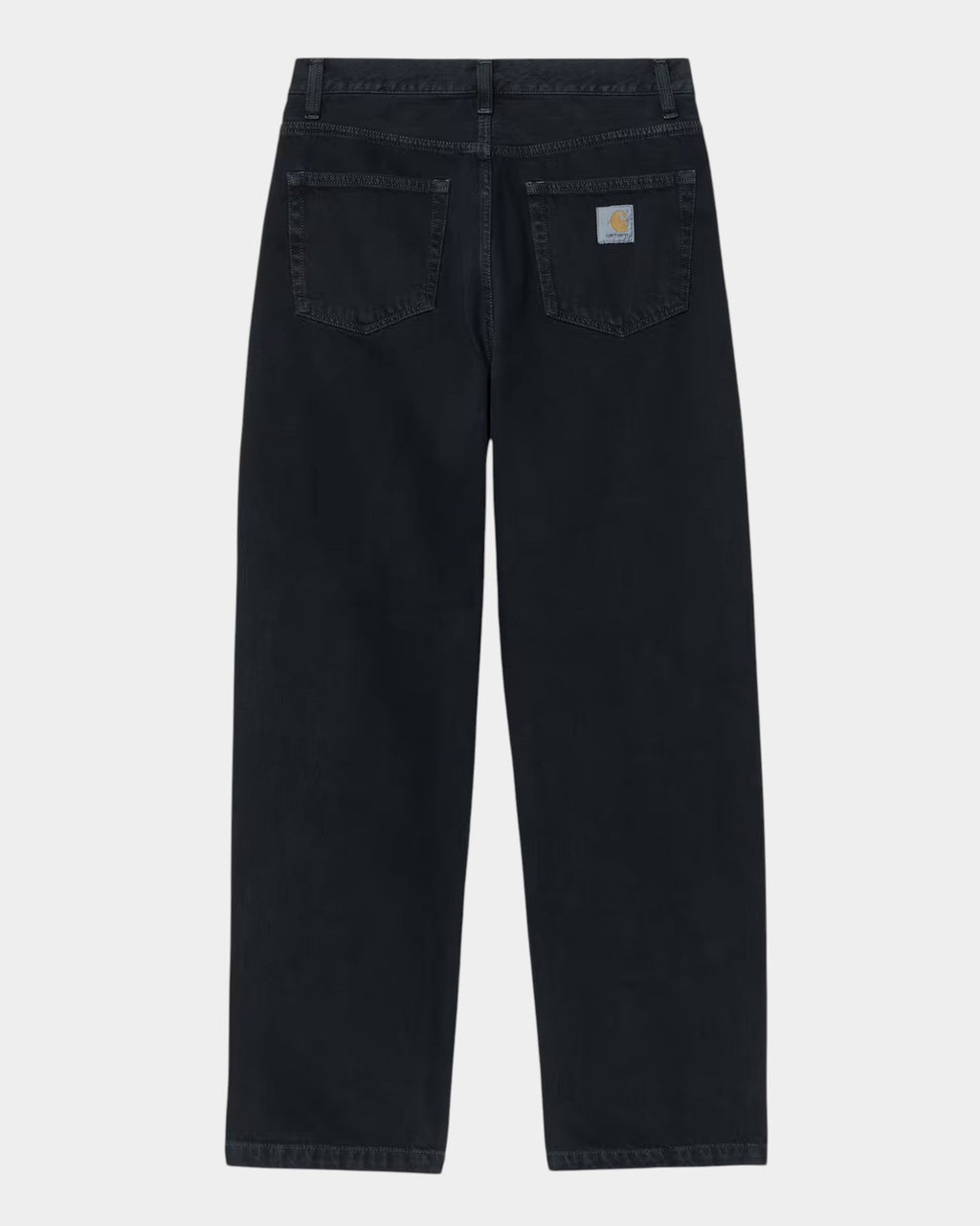 Lockwood Avenue Carhartt Landon loose tapered jeans in dark stone-washed midnight denim with back square label