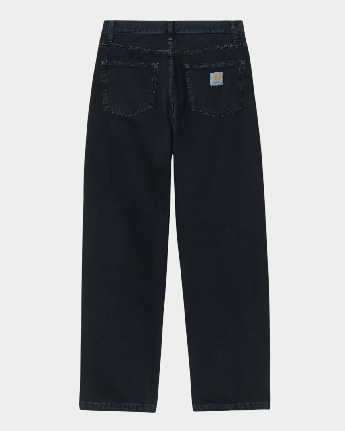 Lockwood Avenue Carhartt Landon loose tapered jeans in dark stone-washed midnight denim with back square label