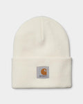 Lockwood Avenue Carhartt acrylic watch beanie in off-white with a ribbed knit texture and front logo patch