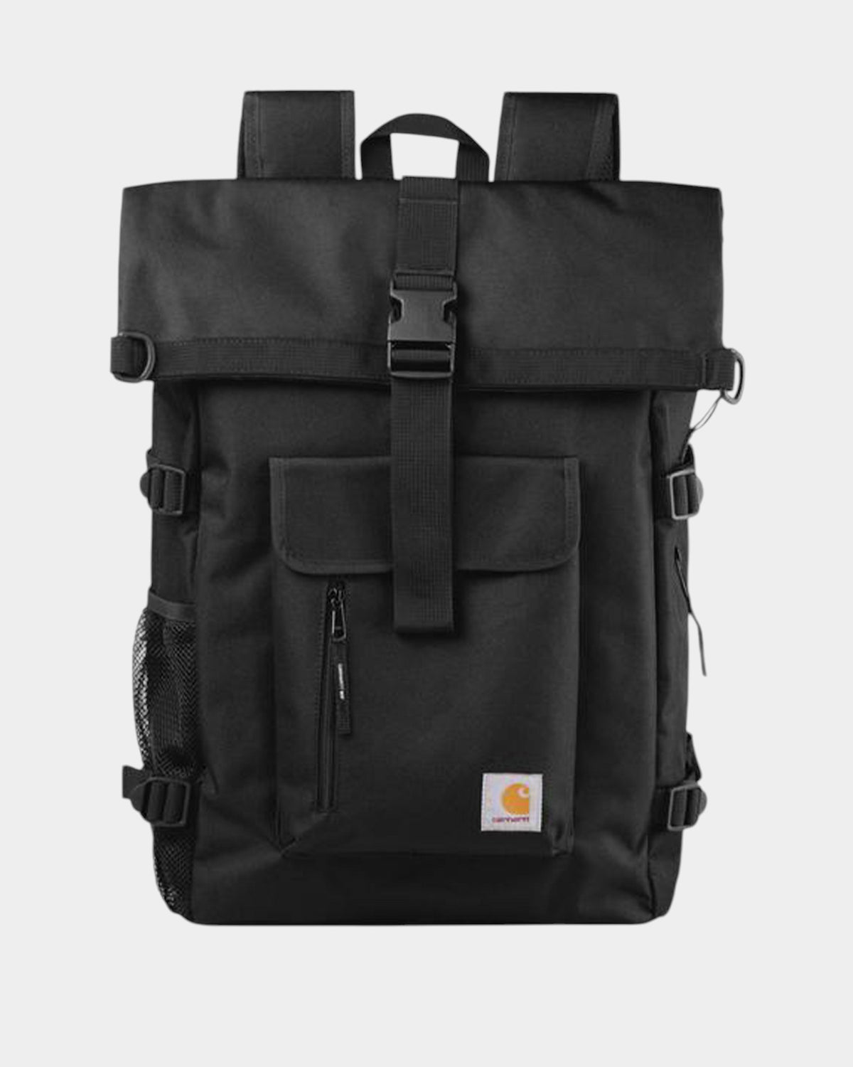 Lockwood Avenue Carhartt Philis black water-repellent recycled polyester canvas backpack with clip buckle closure