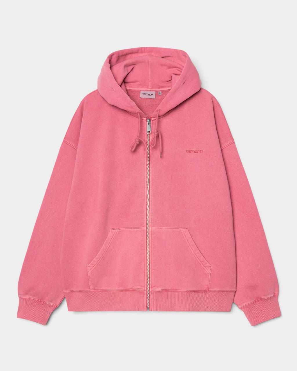 Lockwood Avenue Carhartt Hooded Benton pink heavyweight cotton jersey zip-up hoodie with embroidered script logo