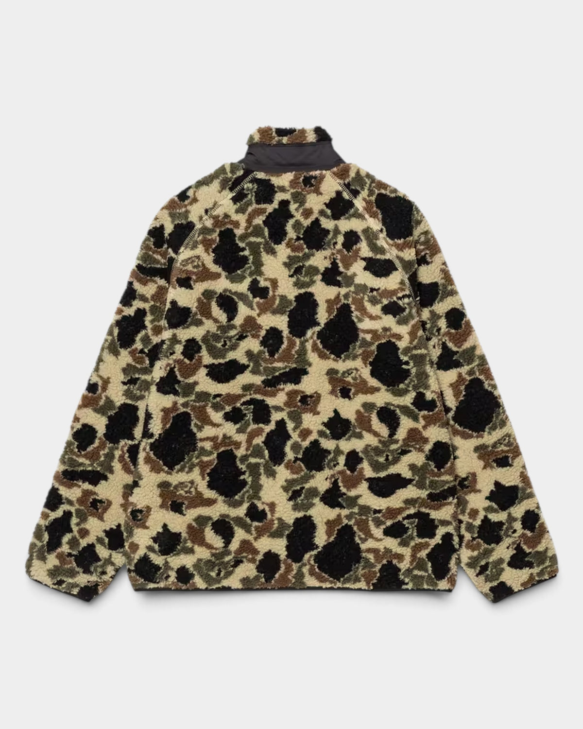 Lockwood Avenue Carhartt Prentis Liner jacket in camouflage polyester pile with a funnel neck and mesh lining.