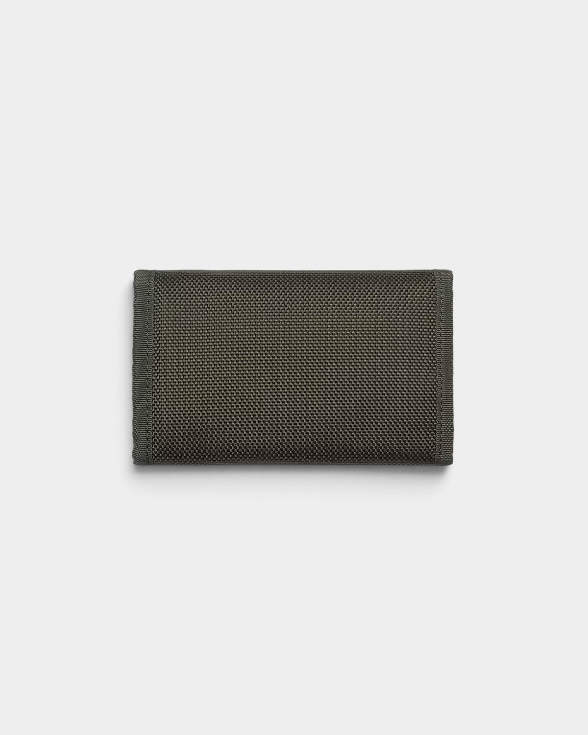 Lockwood Avenue Carhartt Prescott trifold wallet in oxide green water-repellent nylon with a Velcro closure.
