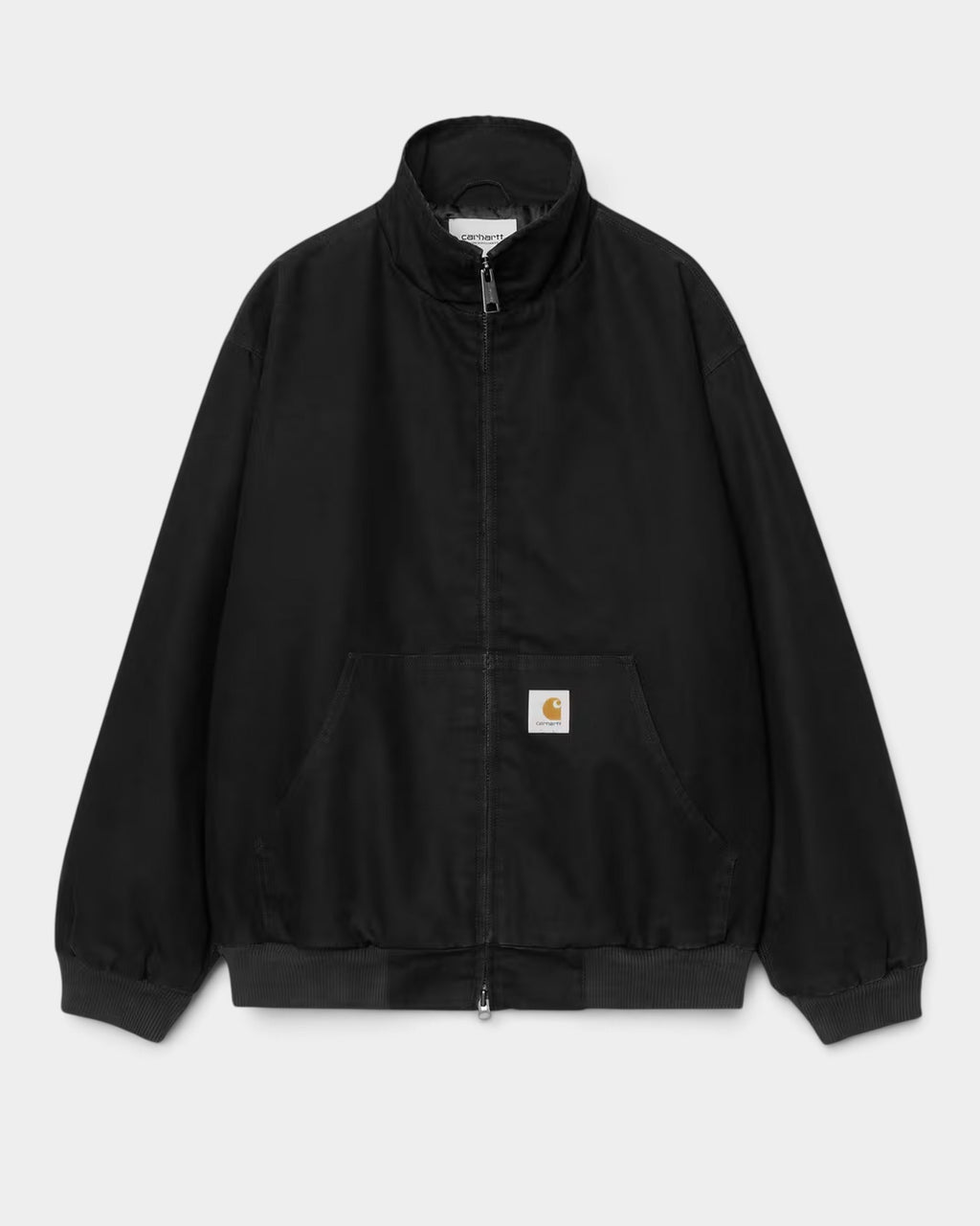 Lockwood Avenue Carhartt Ravon black heavyweight cotton canvas jacket with stand-up collar and kangaroo pocket
