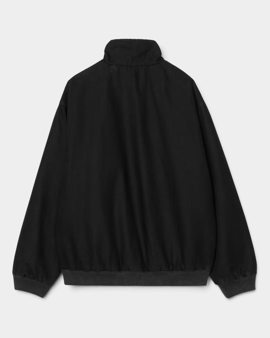 Lockwood Avenue Carhartt Ravon black stone-washed cotton canvas jacket with stand-up collar and rib-knit hem, back view