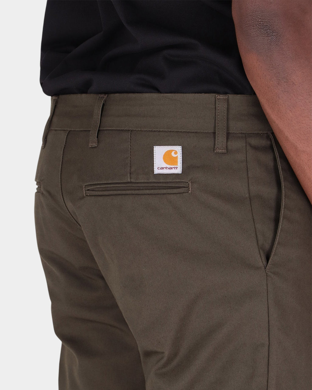 Lockwood Avenue Carhartt Sid Pants in olive green cotton twill with square logo label on the back pocket
