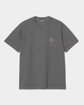 Lockwood Avenue Carhartt Vista T-Shirt in washed grey cotton jersey with a square chest label and loose fit.