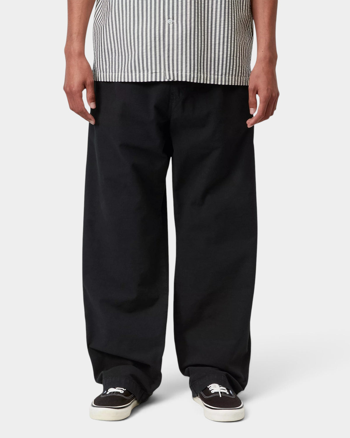 Lockwood Avenue Carhartt Walton black cotton canvas relaxed fit pants with elasticated drawstring waistband