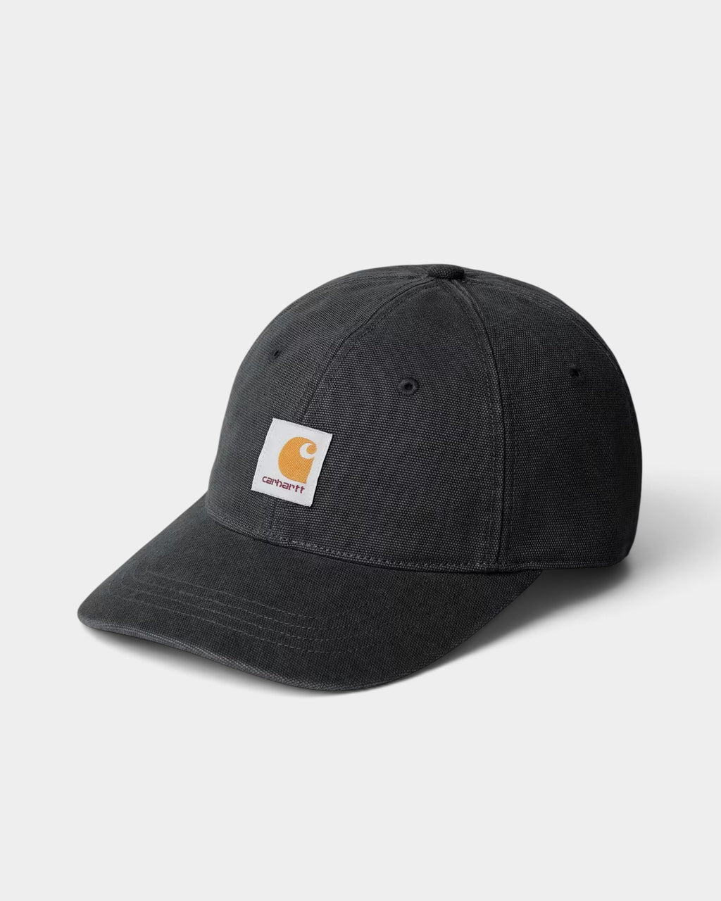 Lockwood Avenue Carhartt canvas cap in washed black with a curved peak and embroidered logo patch.
