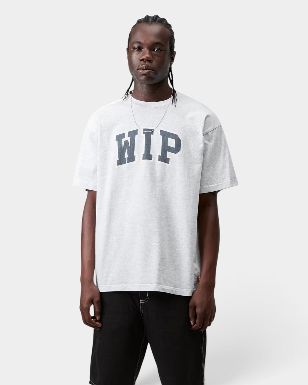 Lockwood Avenue Carhartt WIP III loose fit grey stone-washed organic cotton t-shirt with chest graphic print