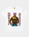Lockwood Avenue Carpet Company white heavyweight cotton t-shirt featuring a colorful Body Count chest graphic.