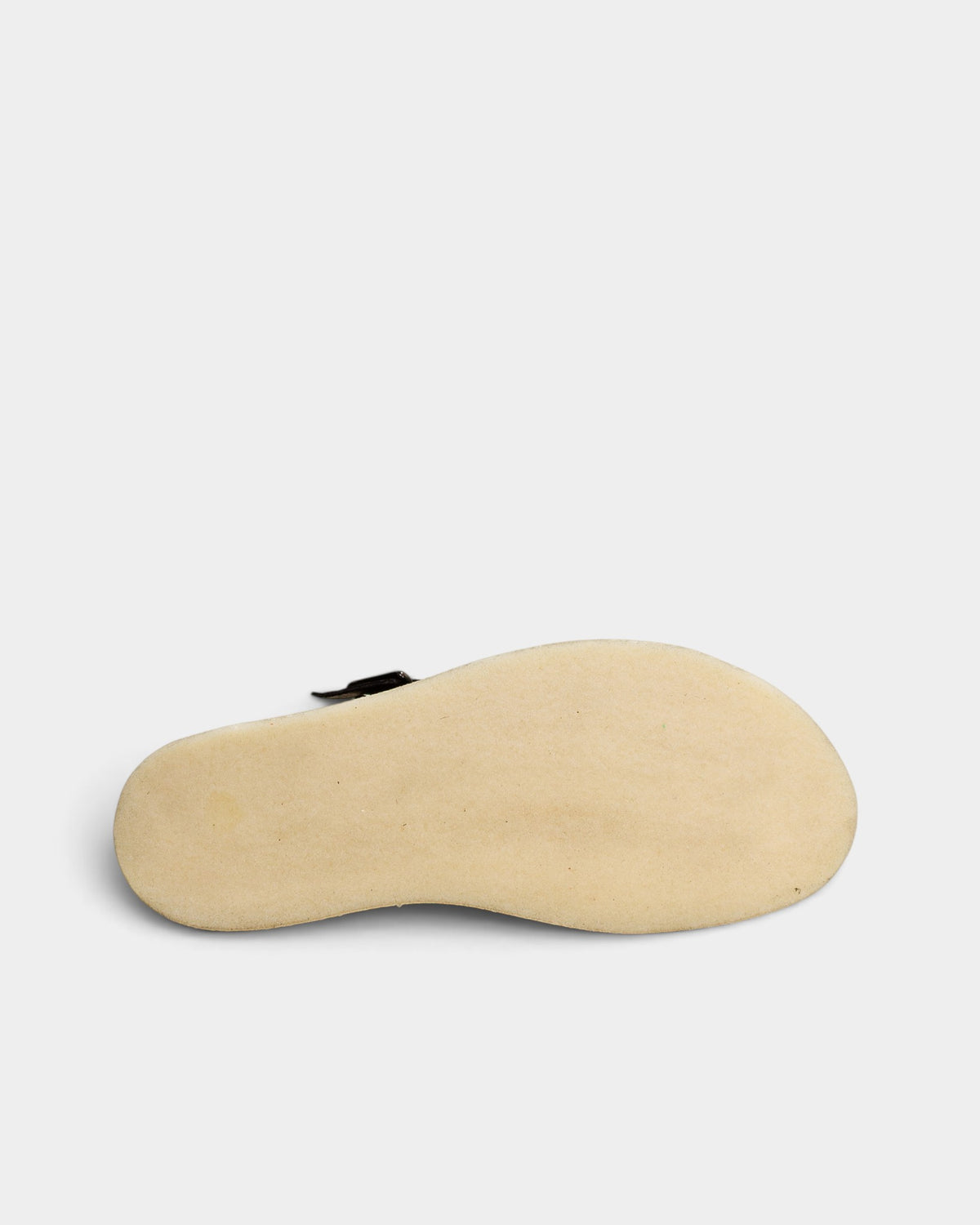 Lockwood Avenue Clarks Originals x Civilist Trek Mule showing the natural rubber crepe sole from the bottom view.