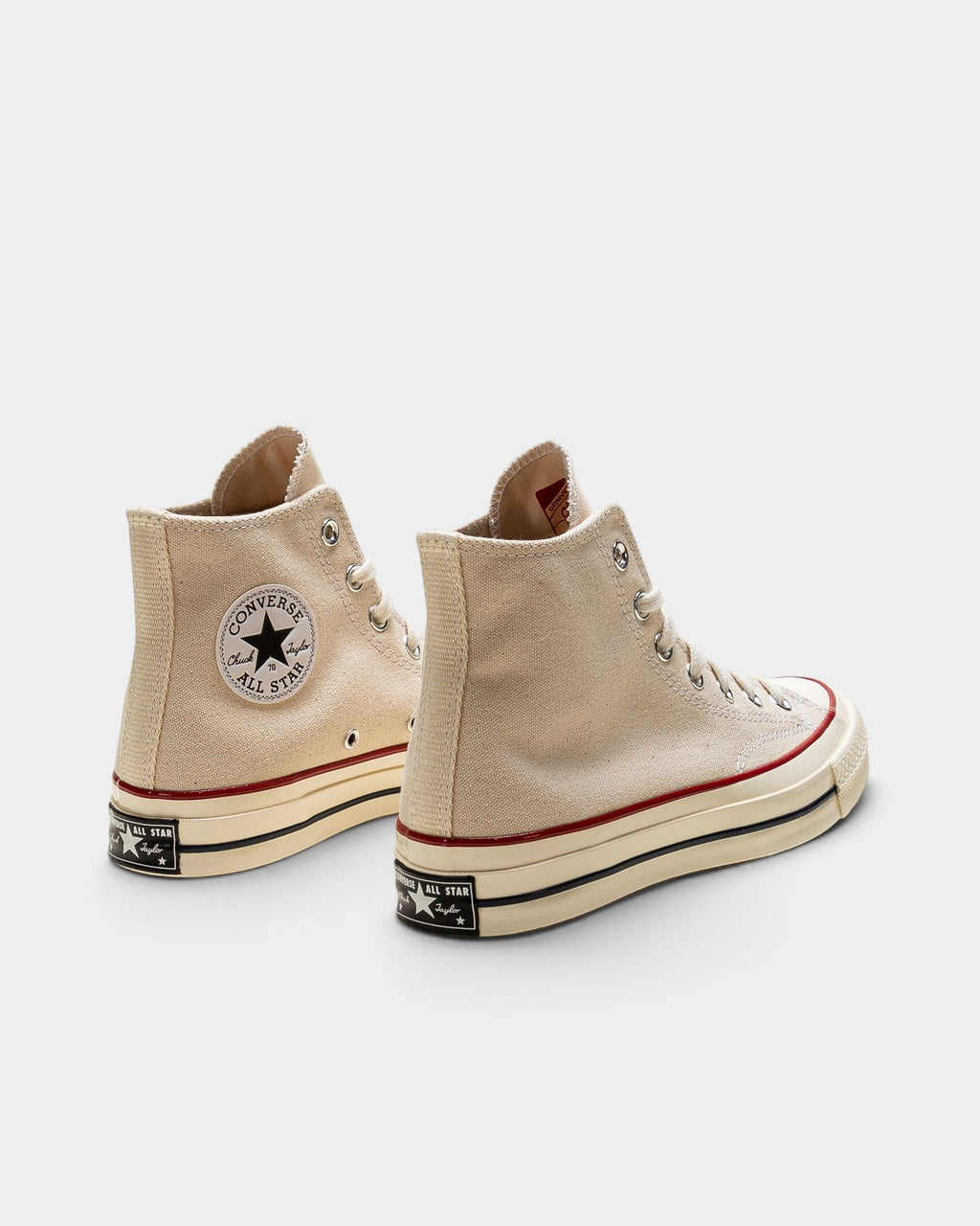 Lockwood Avenue Converse Chuck 70 high-top sneakers in parchment canvas with vintage egret midsole and ankle patch
