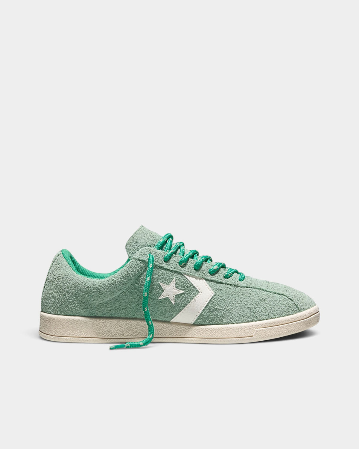 Lockwood Avenue Converse All Star Classic Trainer in sage green suede with white leather accents and a gum sole.