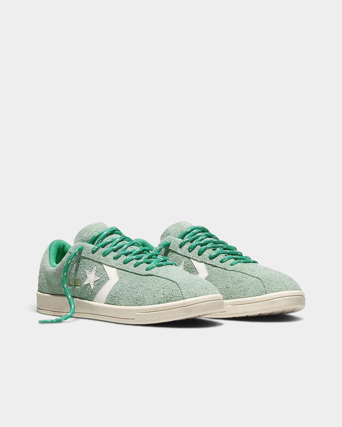 Lockwood Avenue Converse All Star Classic Trainer Ox in thyme sage green suede with gum rubber sole and leather star